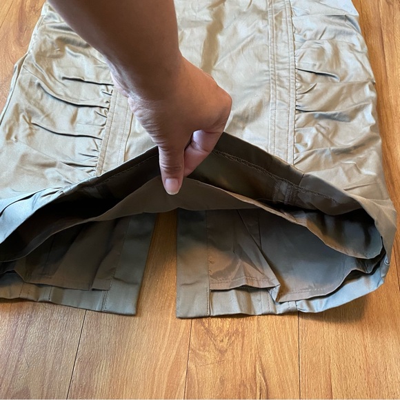 Nanette Leepore Tan Ruched Pencil Skirt Back slit Women’s Size - Picture 14 of 16